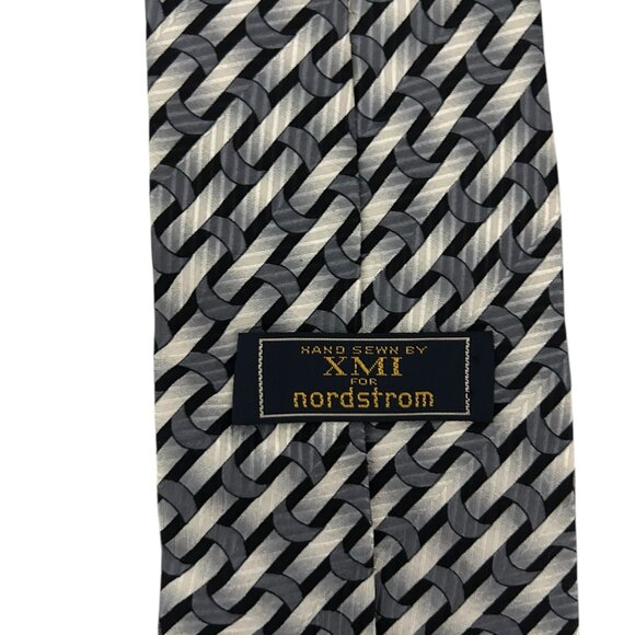 XMI Nordstrom 100% Silk Necktie Multicolor Geometric Woven Tie - Picture 3 of 7